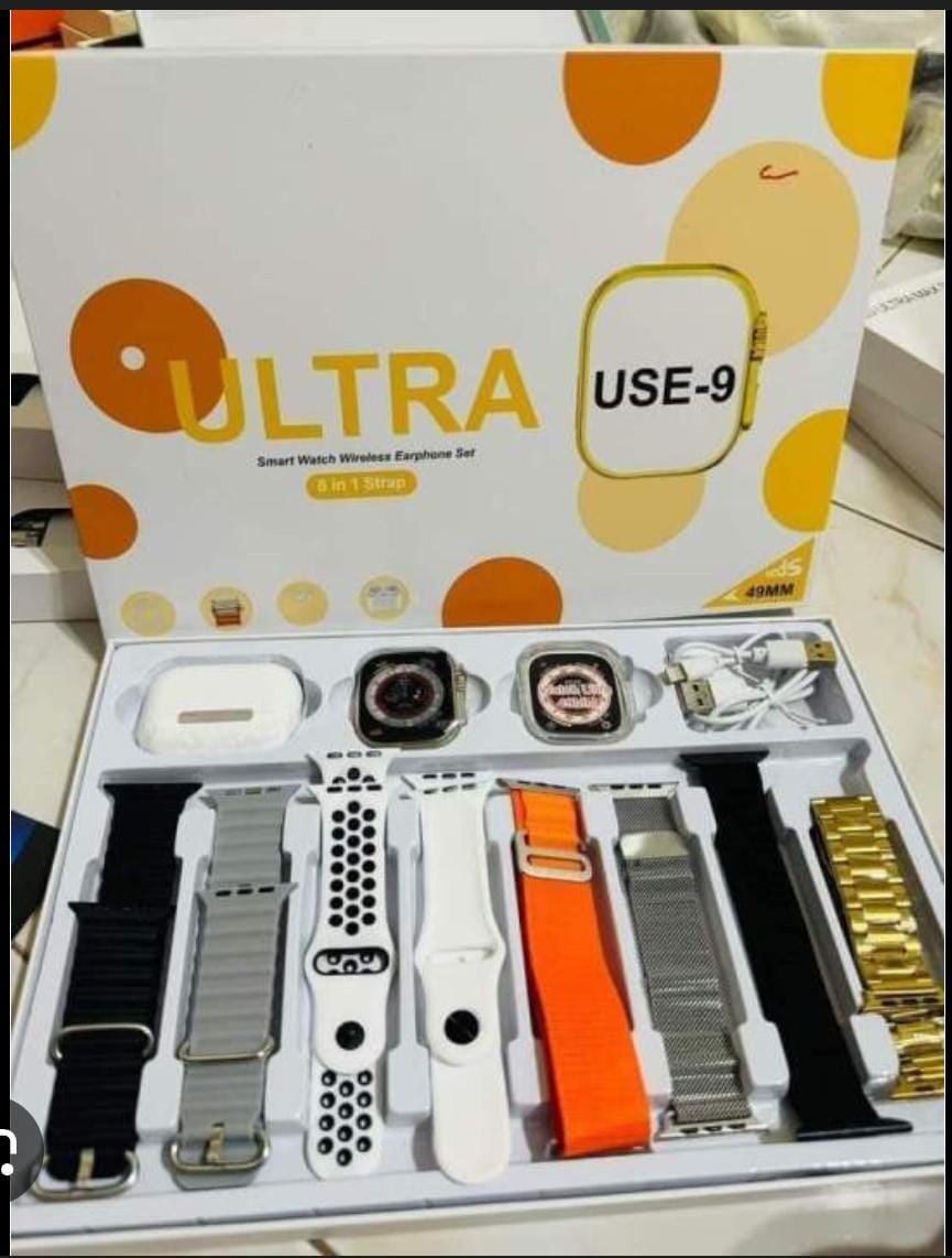 Smart Watch Ultra U.S.E | 9 8 in 1 Strap with Free Airpods