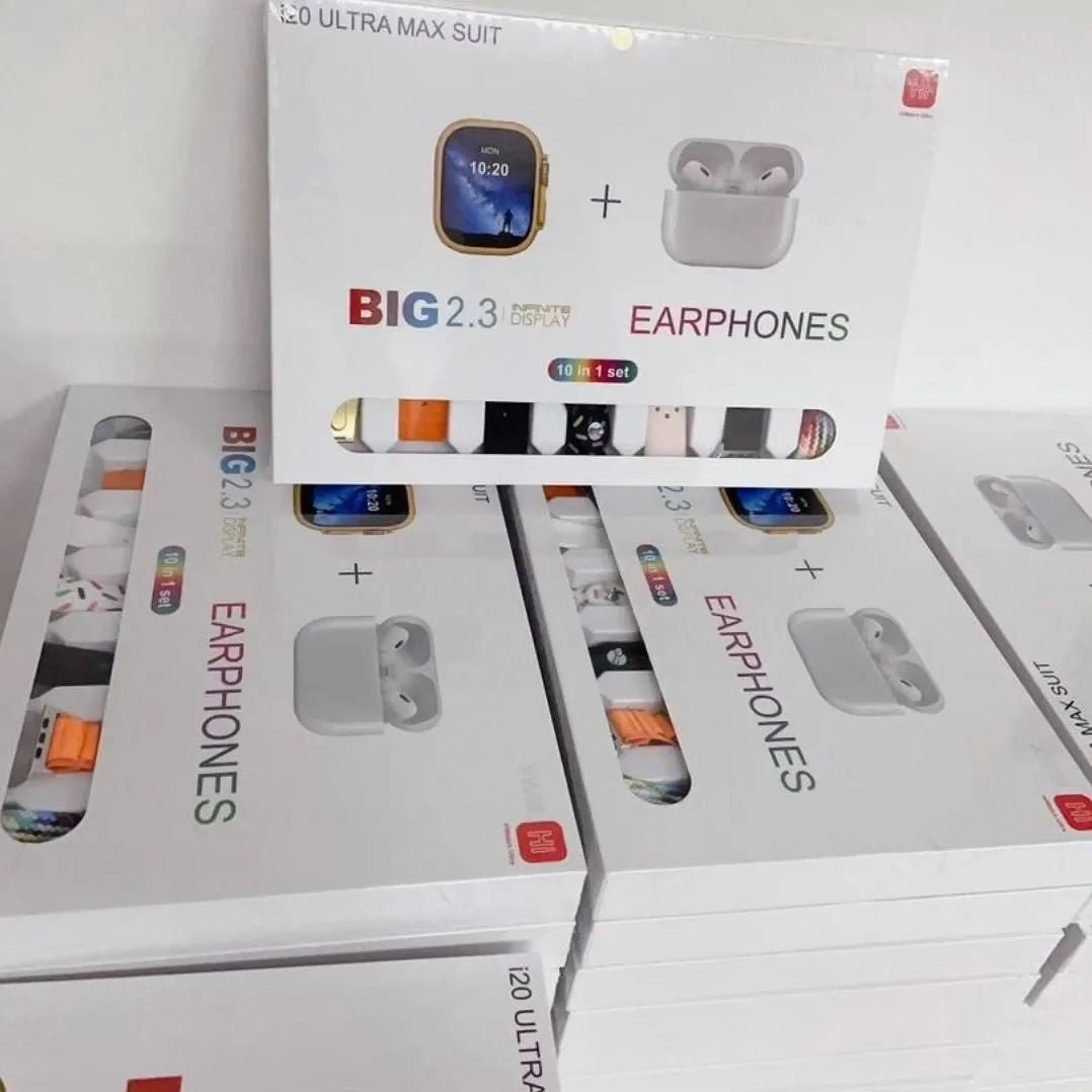 I20 Pro Max Smart Watch + Free Earbuds (7in 1 straps)