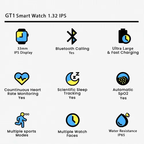 ⌚ GT1 Smartwatch – Smart, Stylish & Always Connected