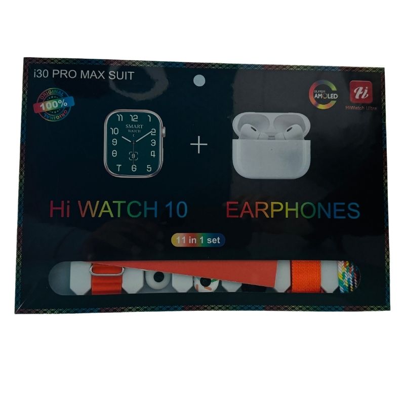 I30 Pro Max Multi-Function Smart Watch + Free Earbuds (11 in 1)