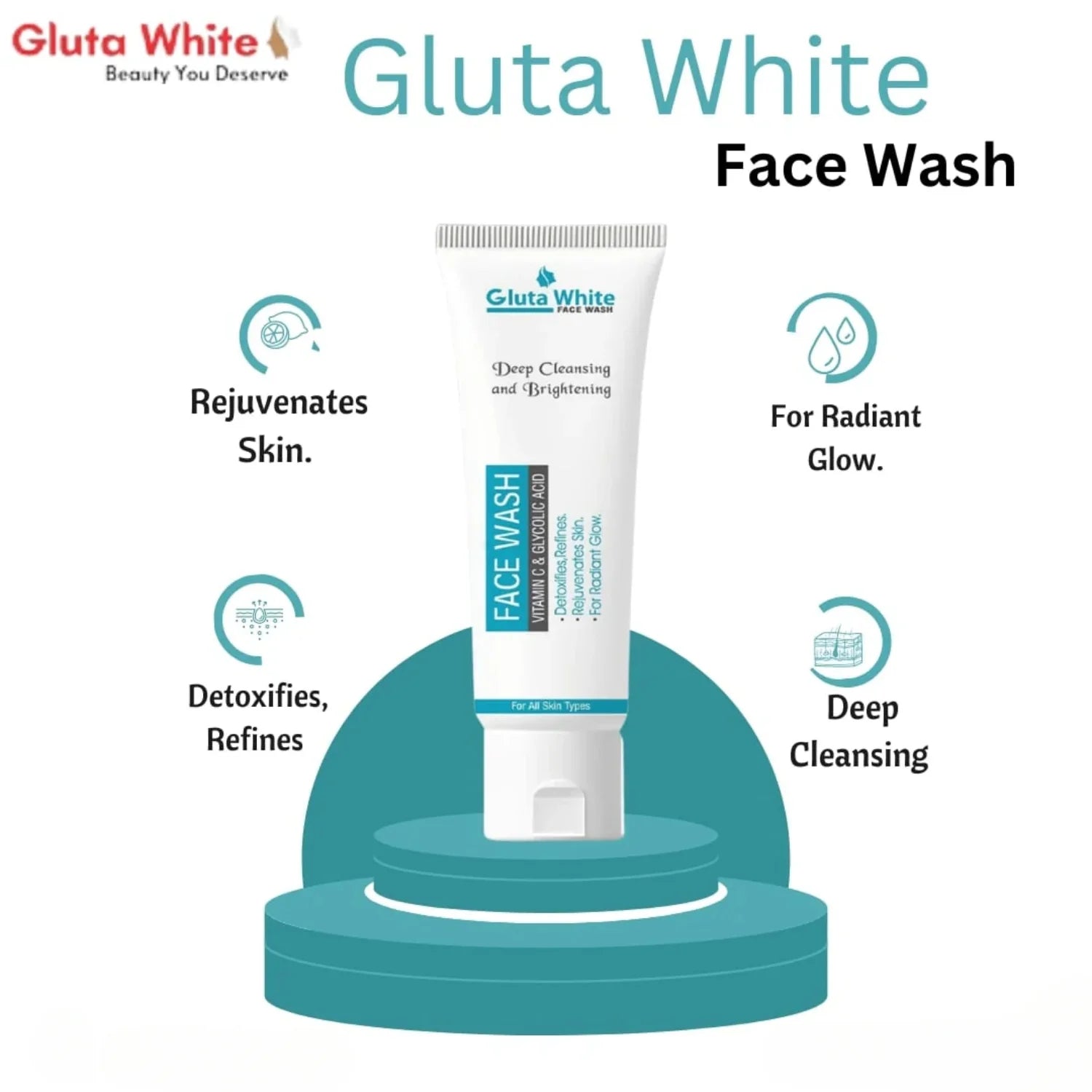 Gluta White Day & Night Cream | Whitening Anti-Aging Hydrating 50g Face Care