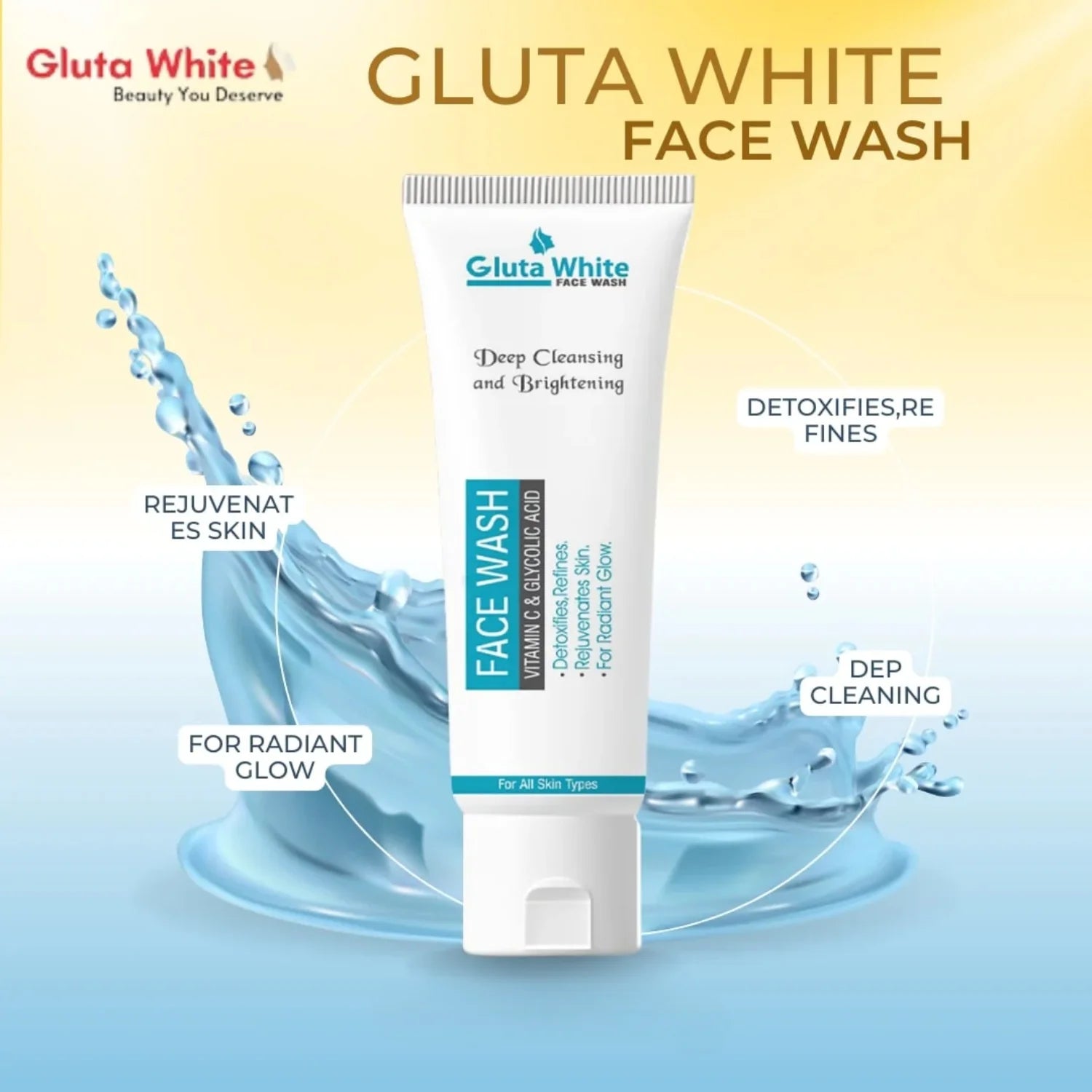 Gluta White Day & Night Cream | Whitening Anti-Aging Hydrating 50g Face Care